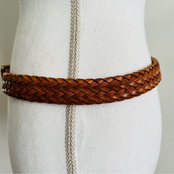 Braided Leather Belt in Brown 46 Inches long